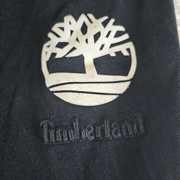 Champion X Timberland Joggers Size Large Black Big Logos Spellout - Picture 5 of 16